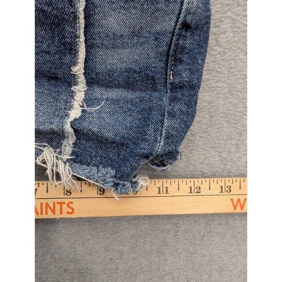 Lucky Brand Shorts Womens 12 Blue High Rise Shortie Cutoff Distressed Denim - Picture 7 of 16